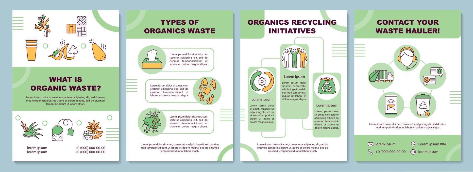 What is organic waste brochure template vector