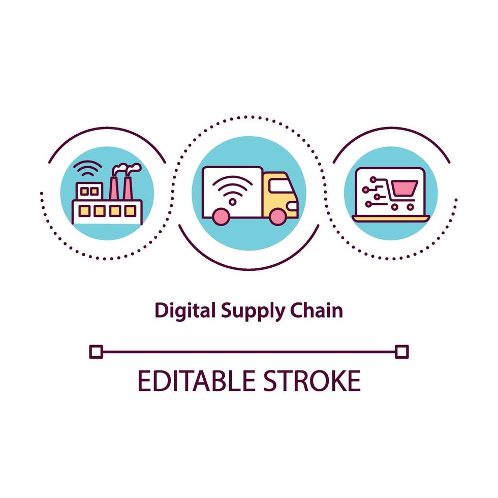 Digital supply chain concept icon vector