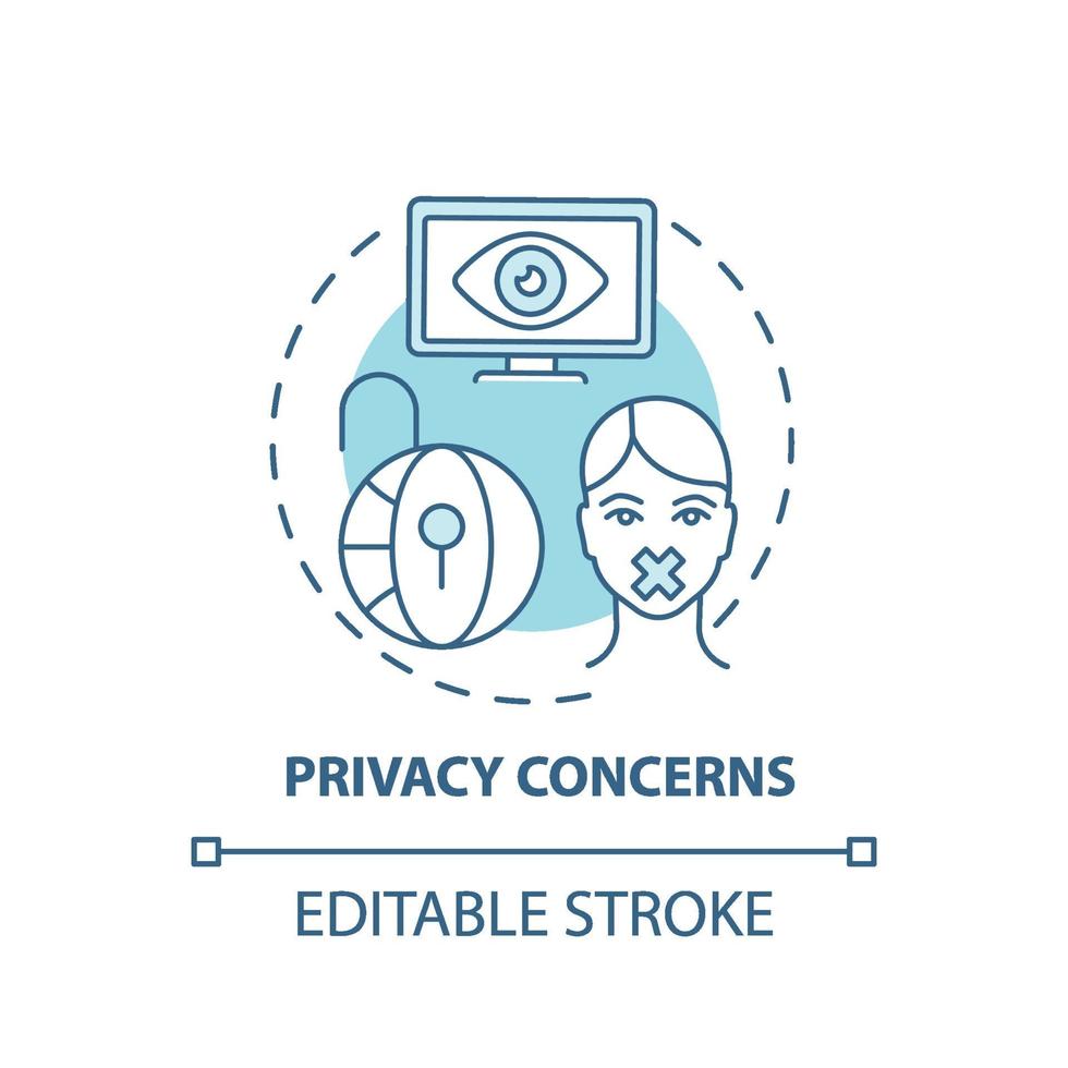 Privacy concerns concept icon vector