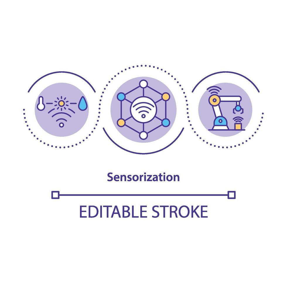 icono del concepto de sensorización vector