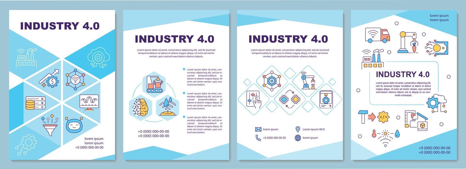 plantilla de folleto de industria 4.0 vector