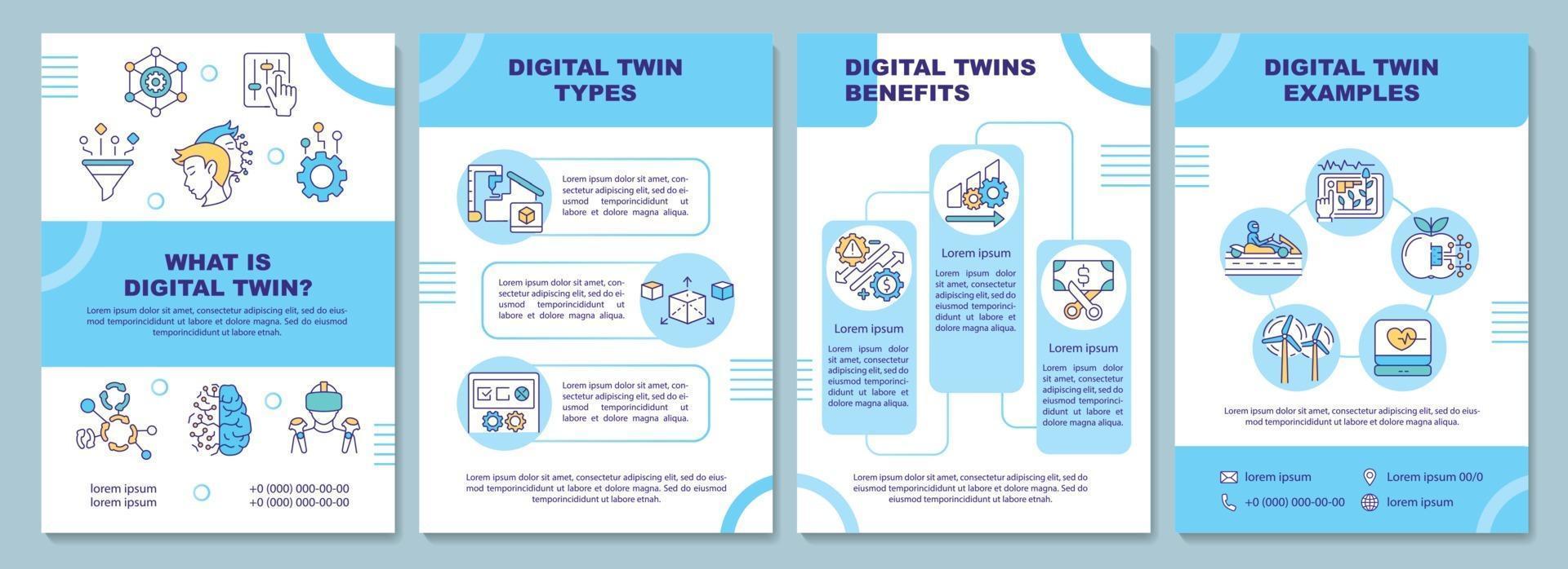 Digital twin brochure template vector