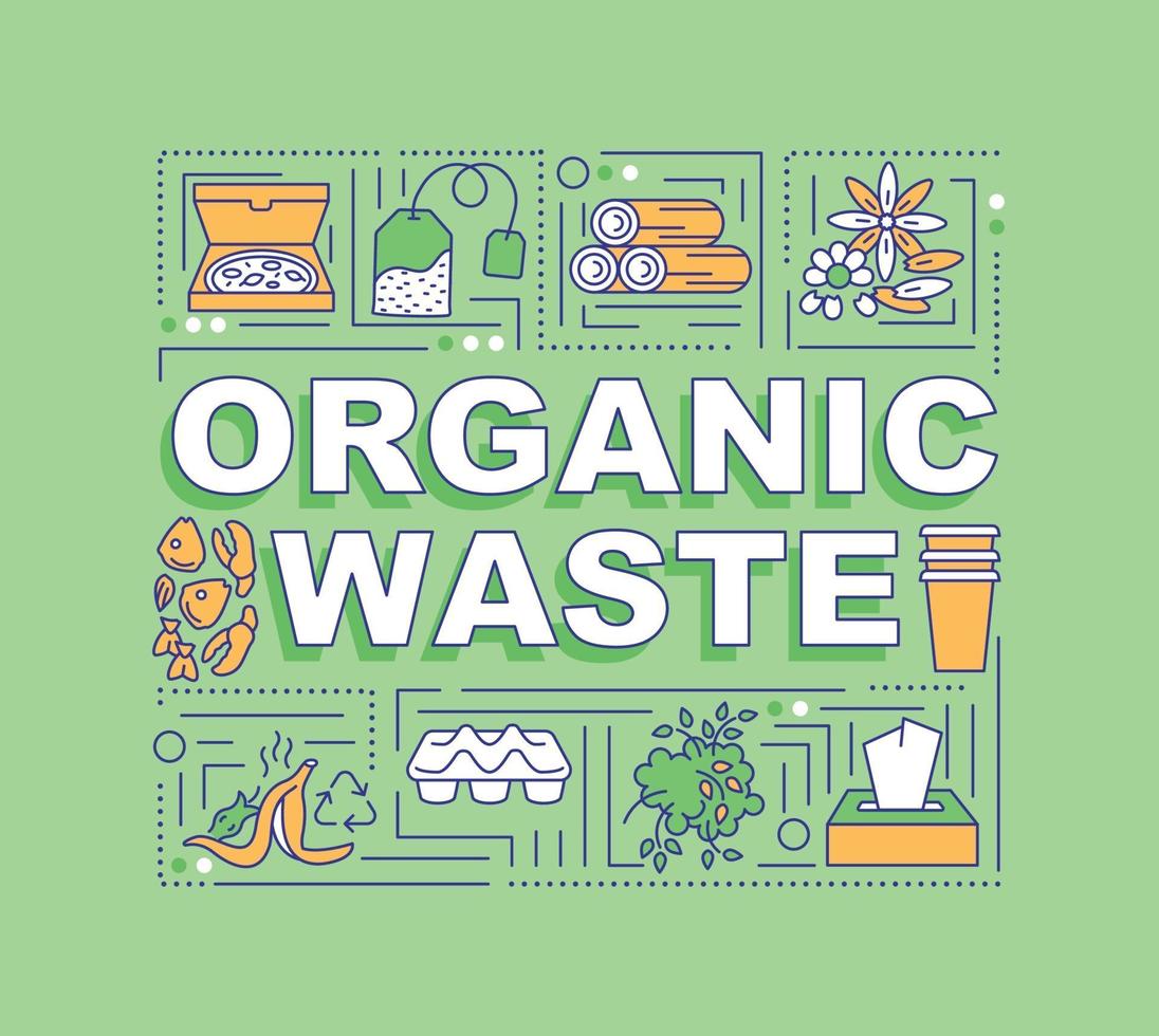 Organic waste word concepts banner vector