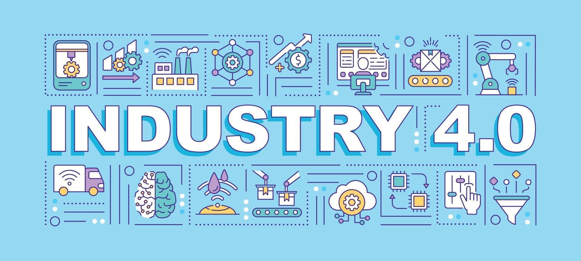 Industry 4.0 word concepts banner vector