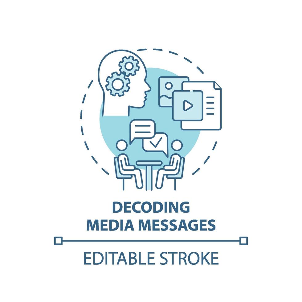 Decoding media messages concept icon vector