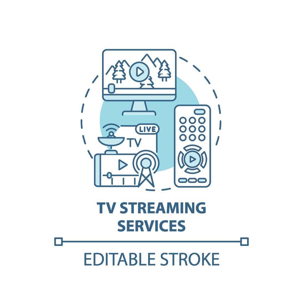 TV streaming services concept icon vector