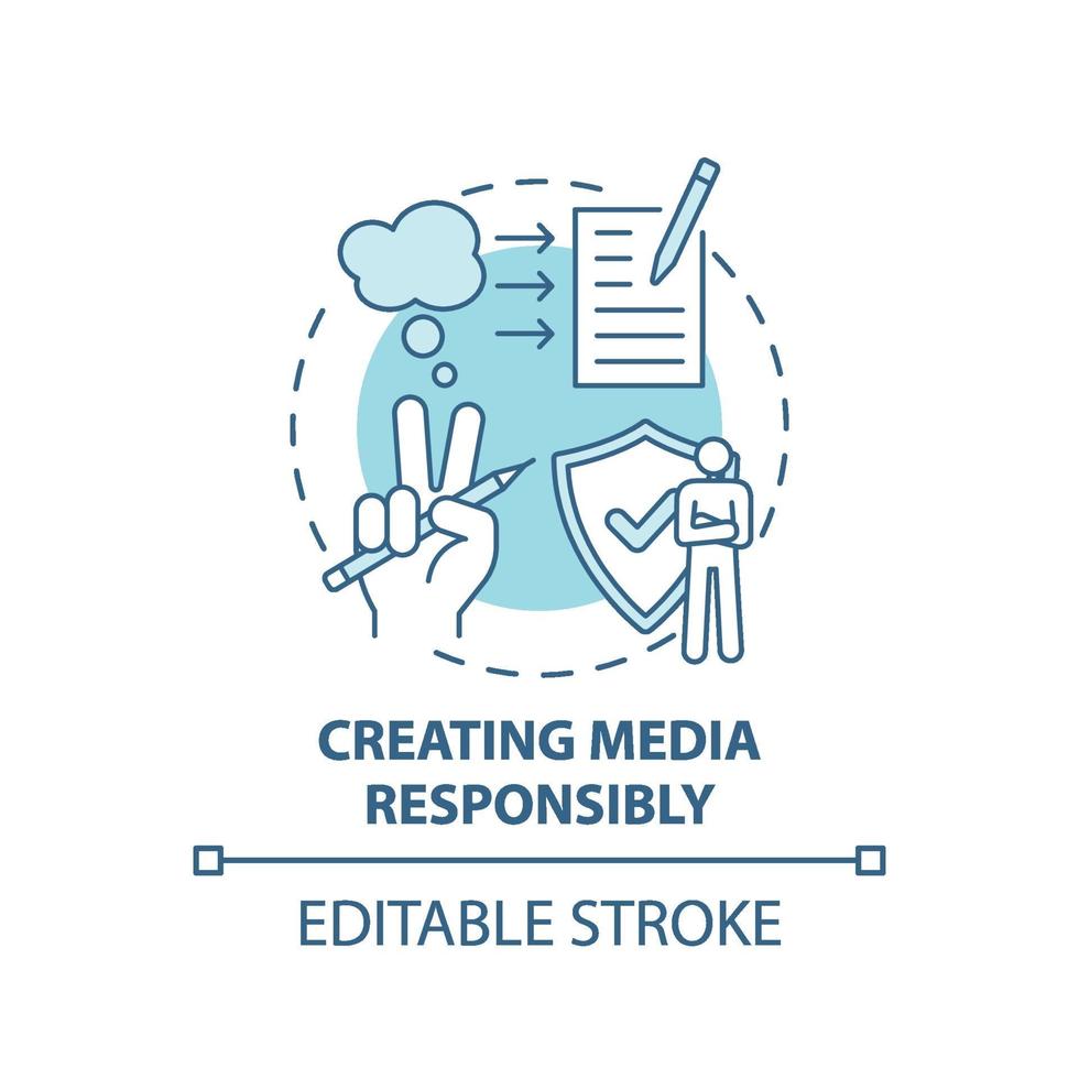 Creating media responsibility concept icon vector