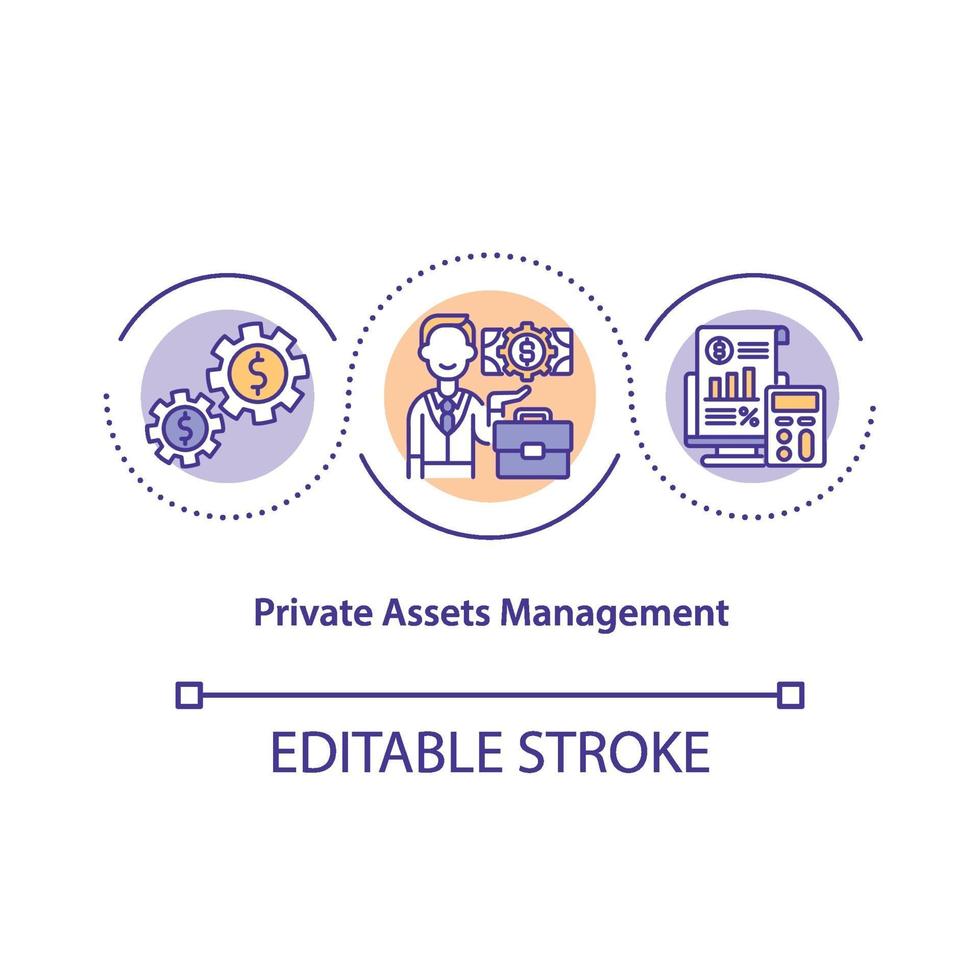 Private asset management concept icon vector