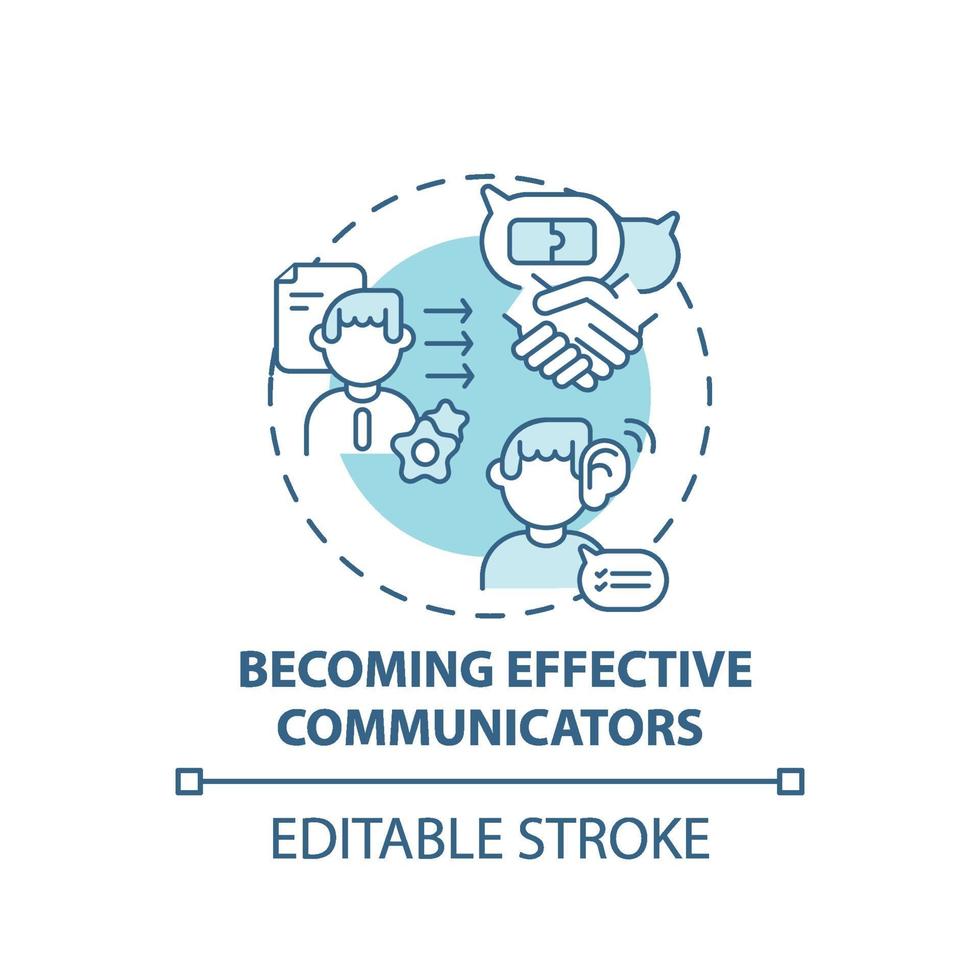 Becoming effective communicators concept icon vector