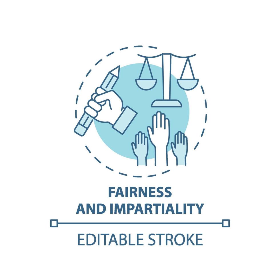 Fairness and impartiality concept icon vector