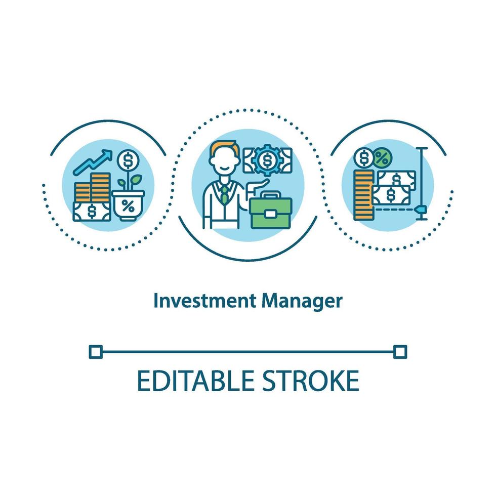 Investment manager concept icon vector