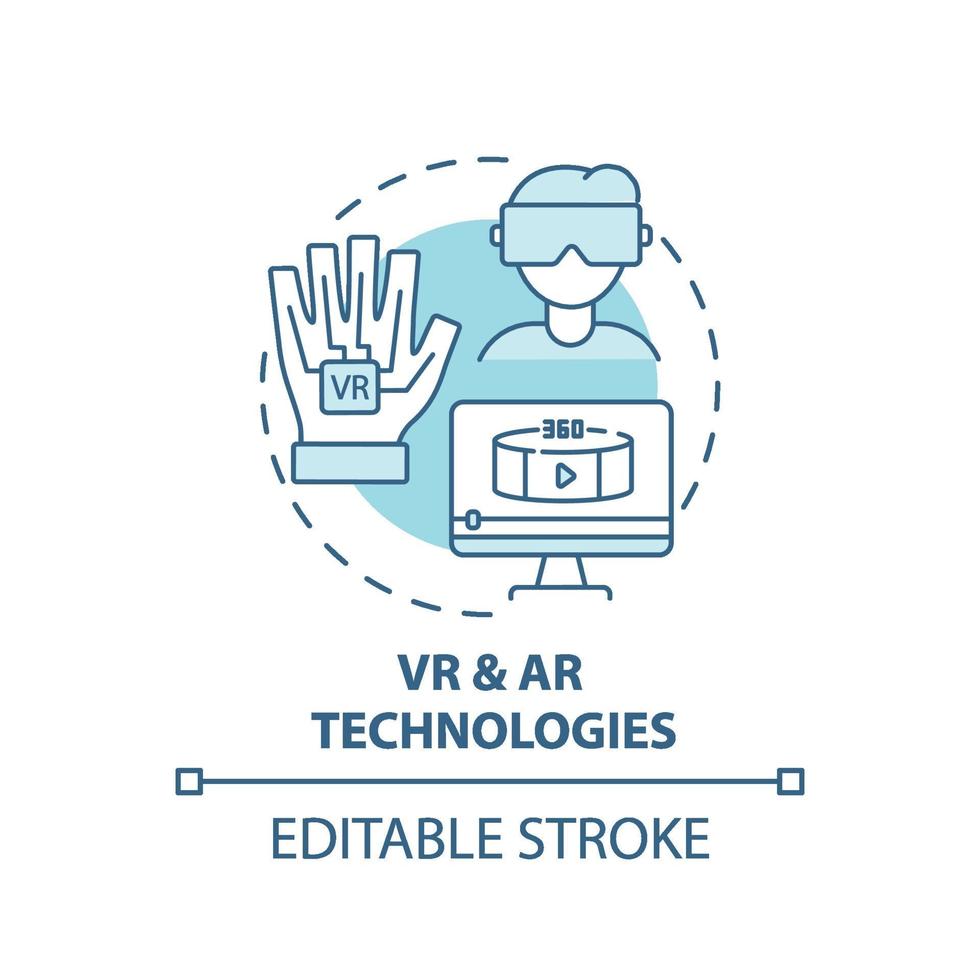 VR and AR technologies concept icon vector