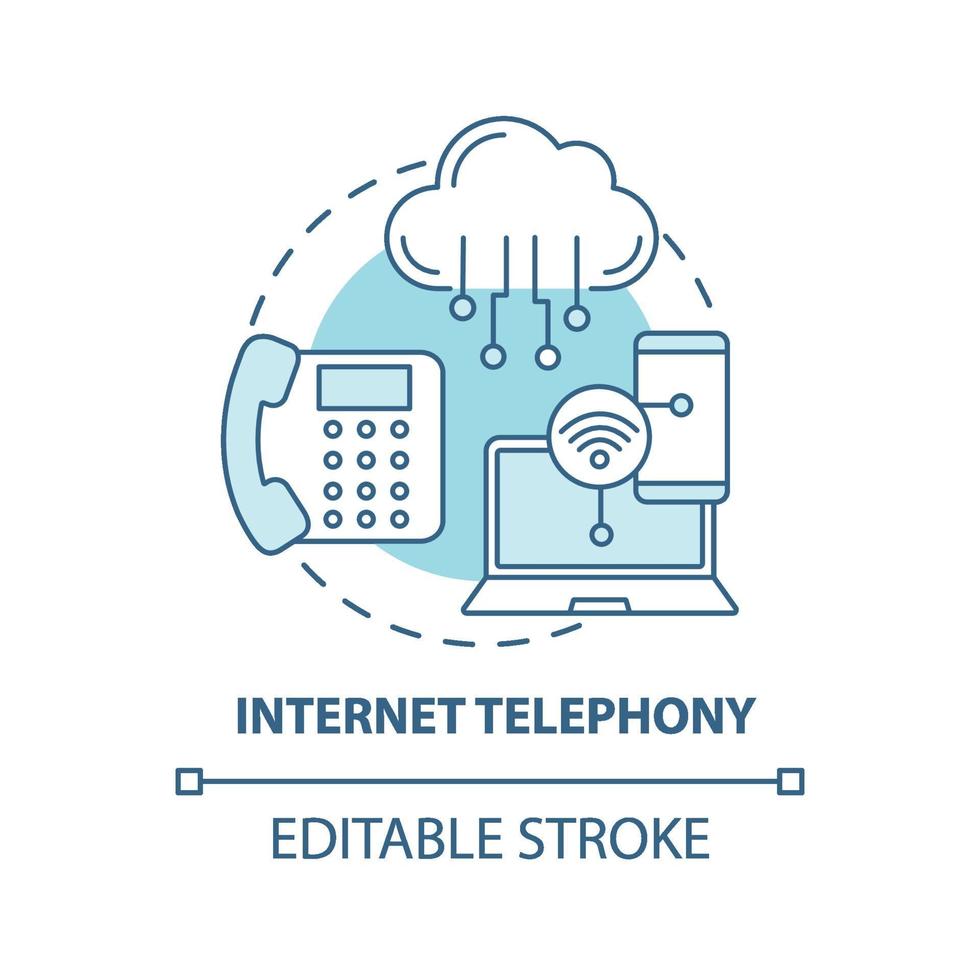 Internet telephony concept icon vector