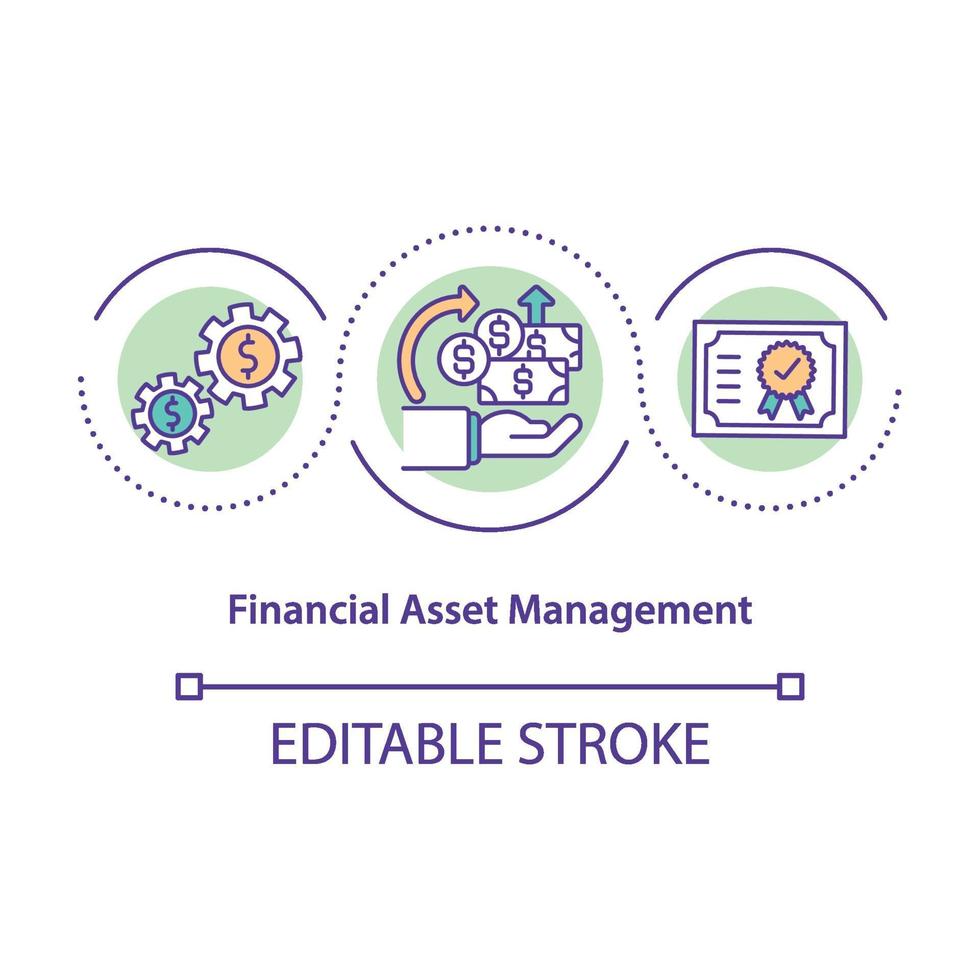 Financial asset management concept icon vector