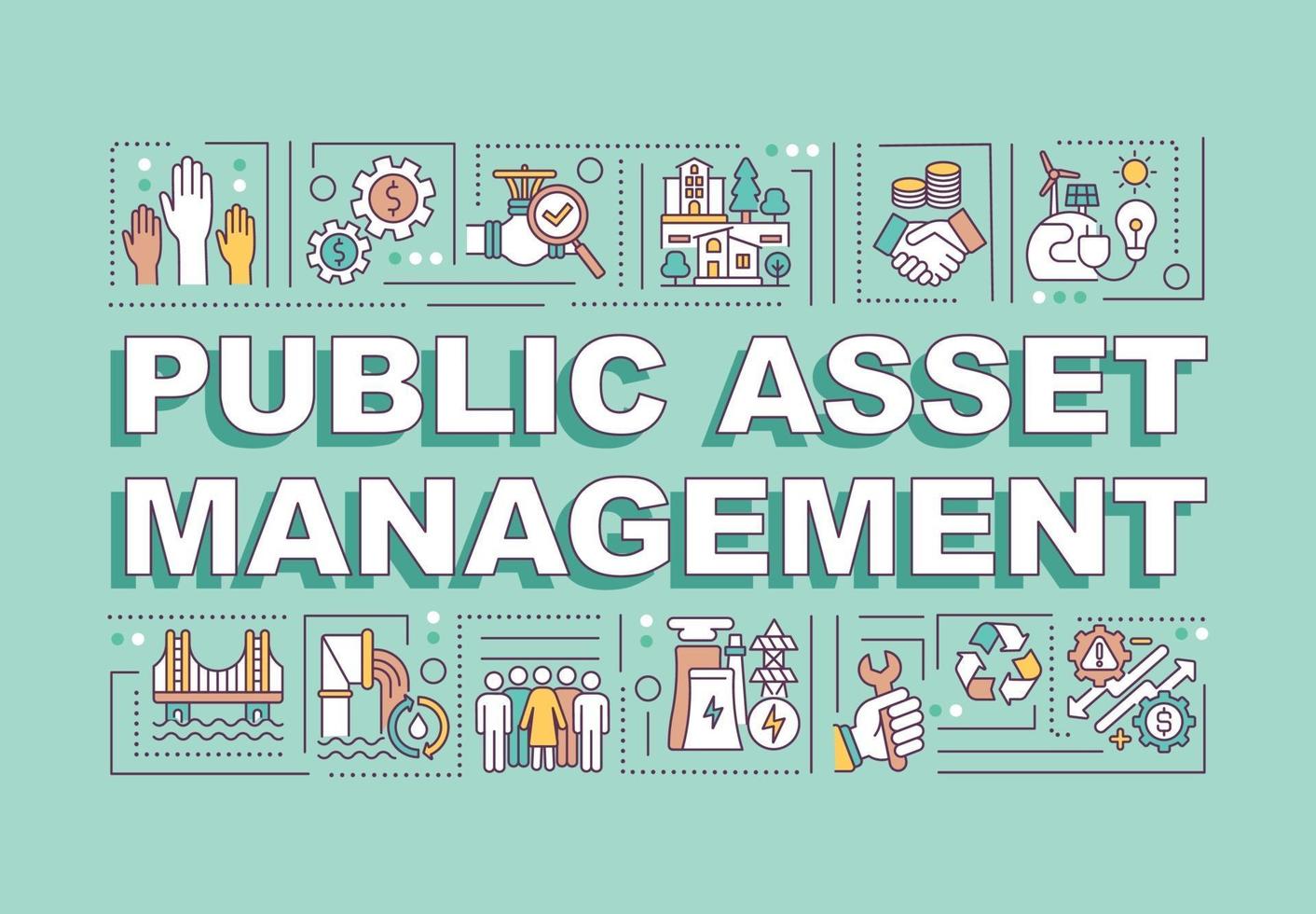 banner de conceptos de palabra de gestión de activos públicos vector