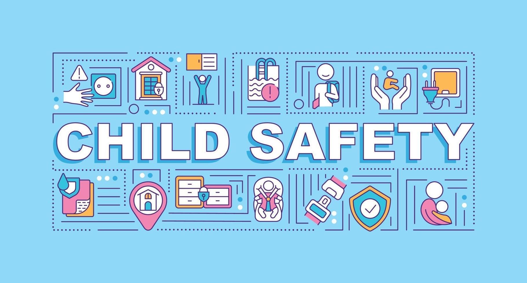 Child safety word concepts banner vector