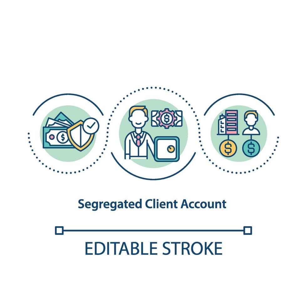 Segregated client account concept icon vector