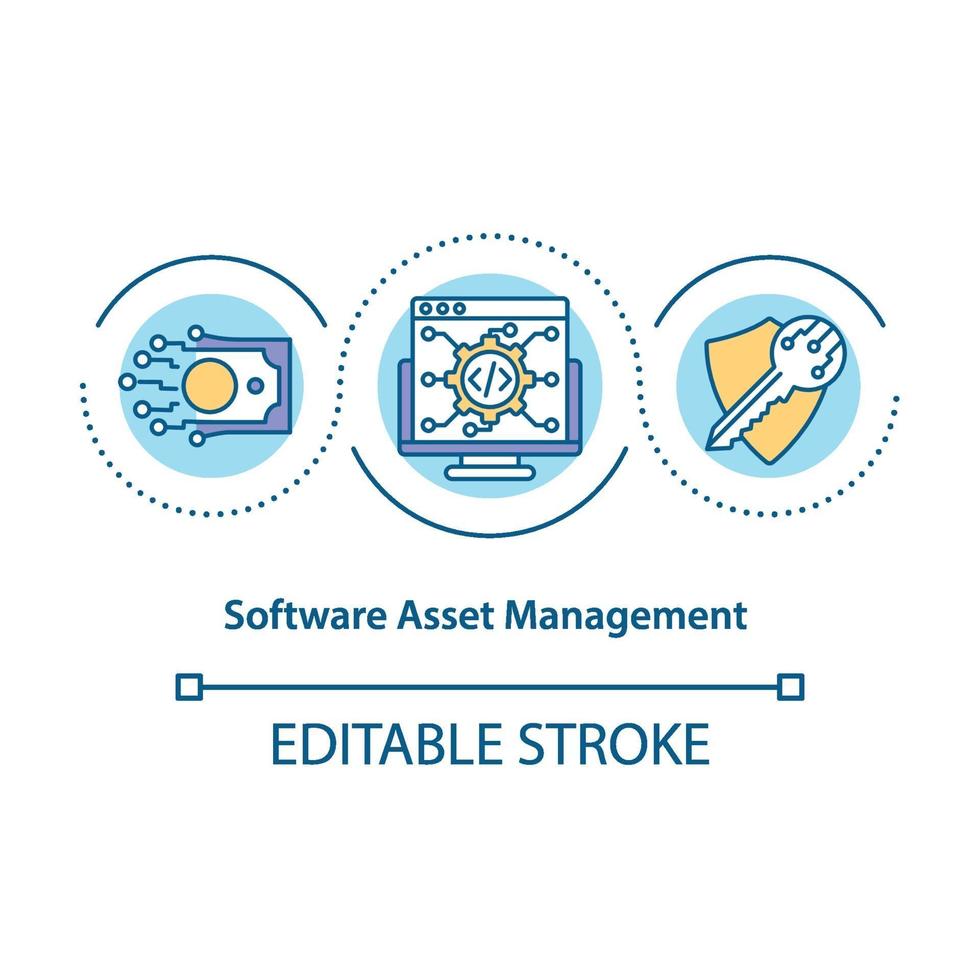 Software asset management concept icon vector