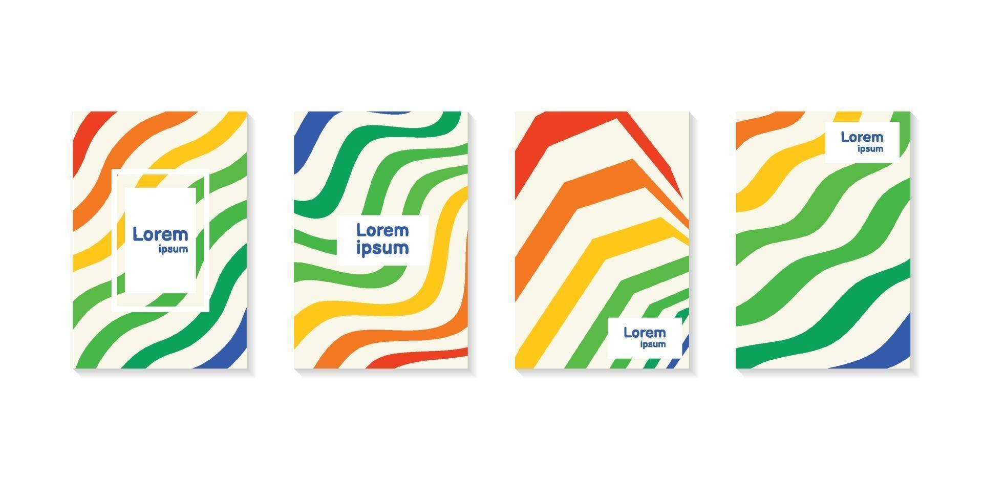 Minimal annual report of bright color design vector