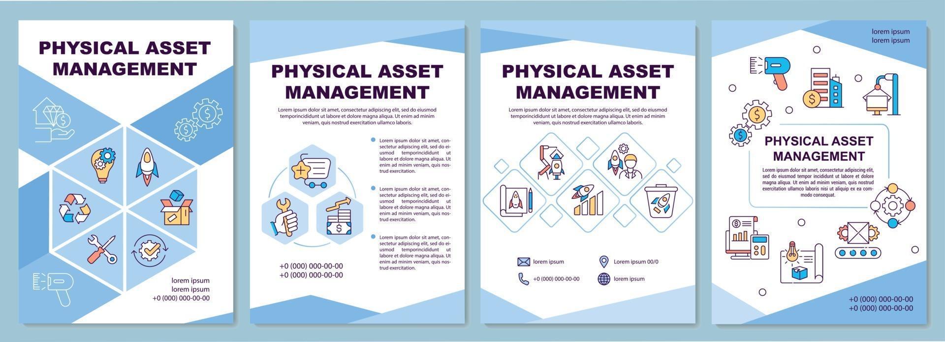 Physical asset management brochure template vector