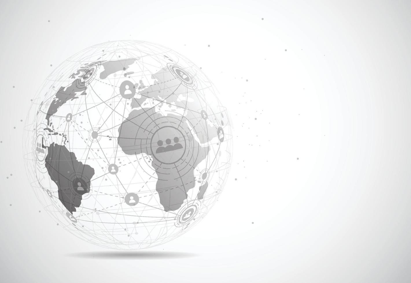 conexión de red global. concepto de composición de puntos y líneas del mapa mundial de negocios globales. ilustración vectorial vector