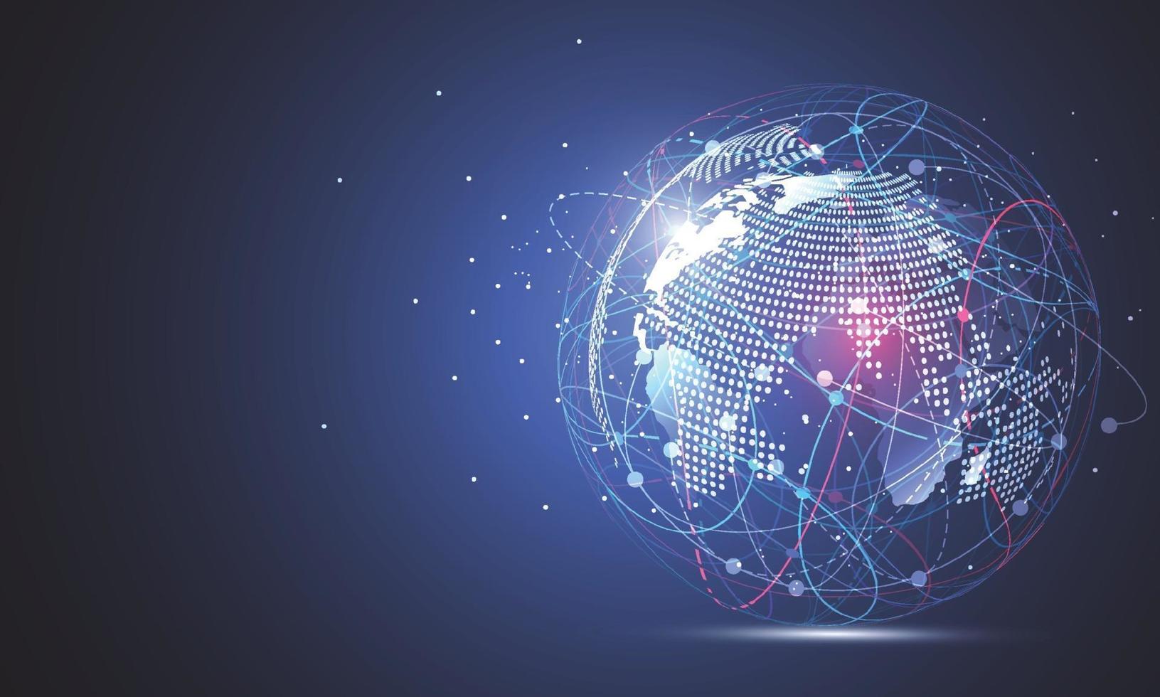 Global network connection. World map point and line composition concept of global business. Vector Illustration