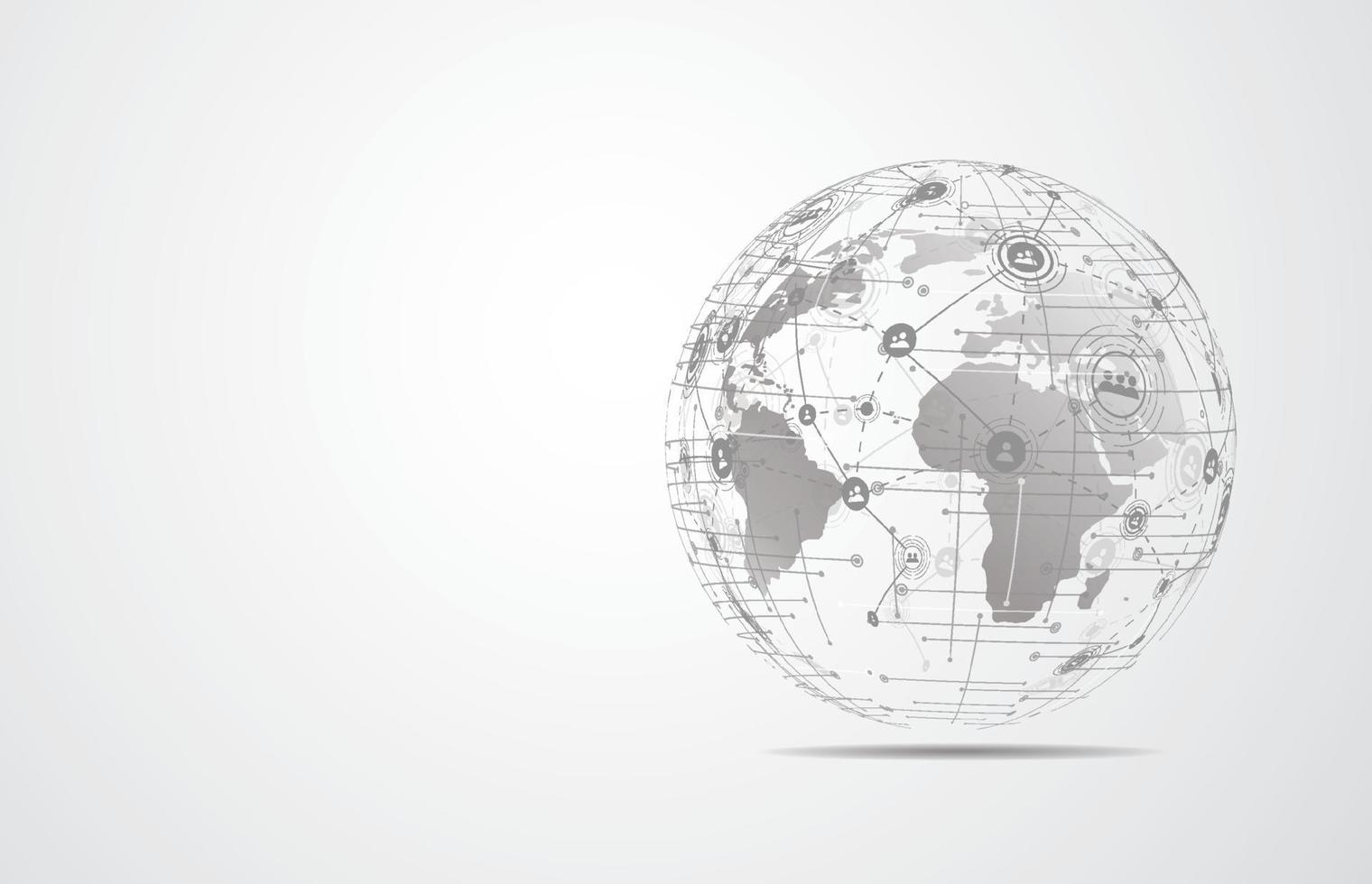 Global network connection. World map point and line composition concept of global business. Vector Illustration