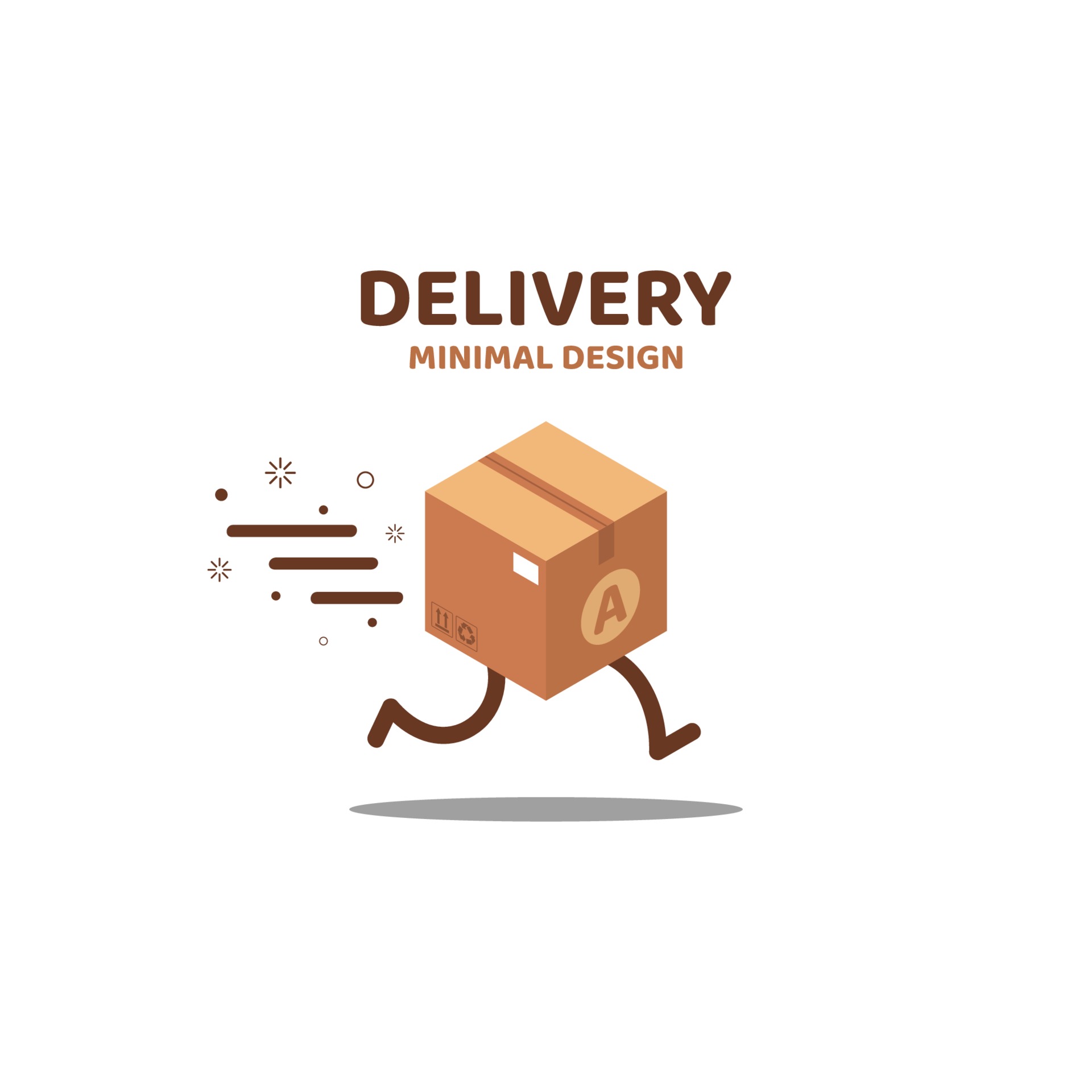 Fast Delivery Logo Minimal Design With A Running Box Vector Illustration 2062174 Vector Art At Vecteezy