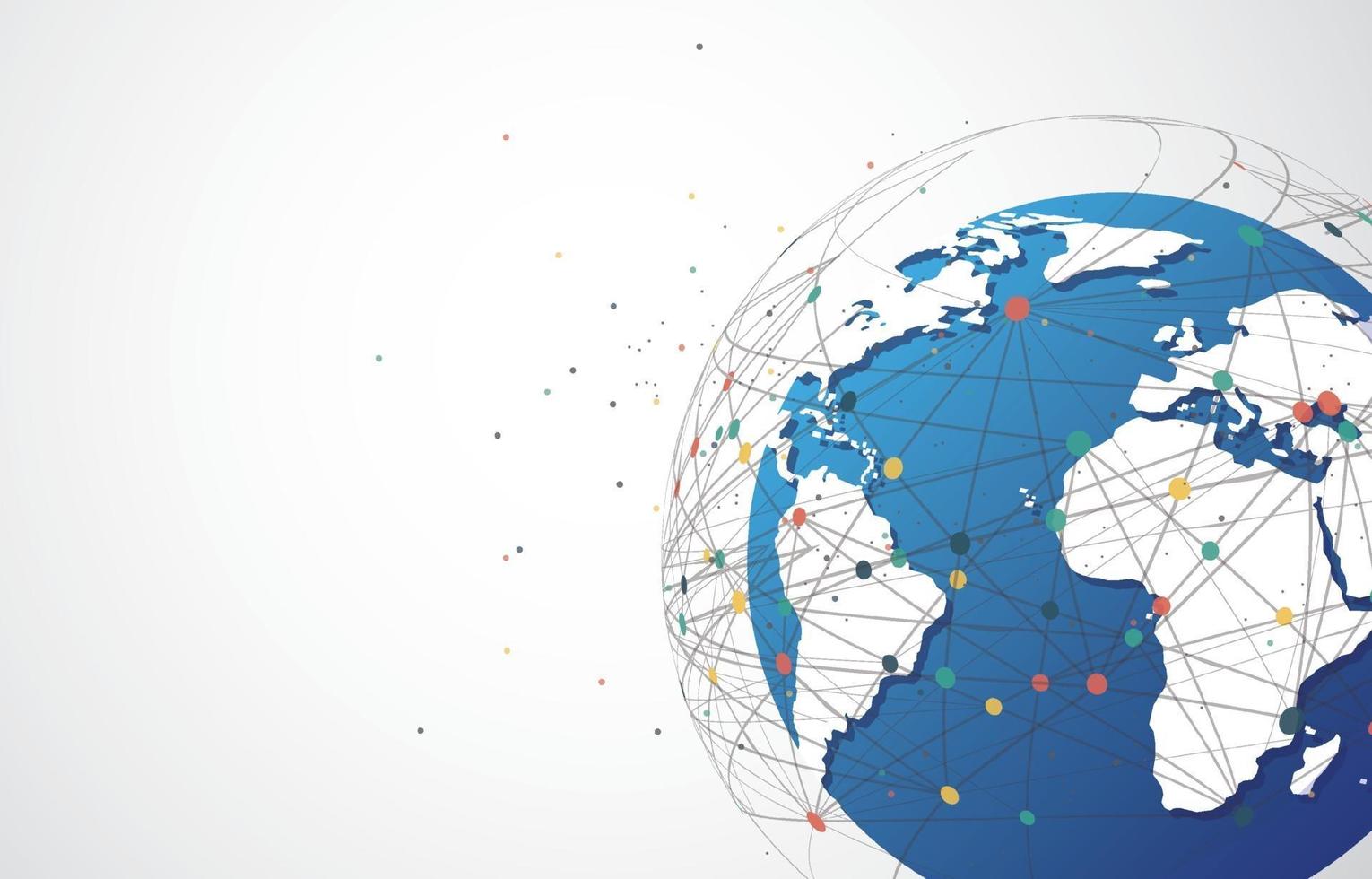 Global network connection. World map point and line composition concept of global business. Vector Illustration