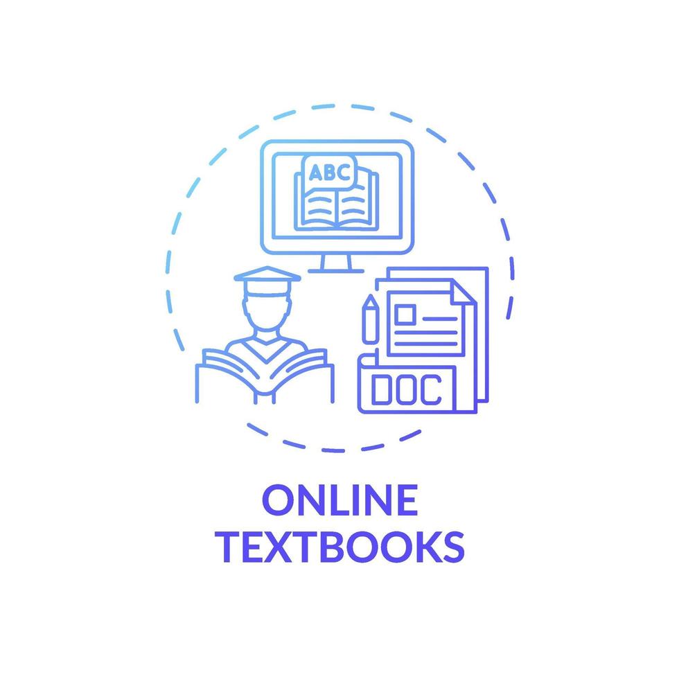 Online textbooks concept icon vector