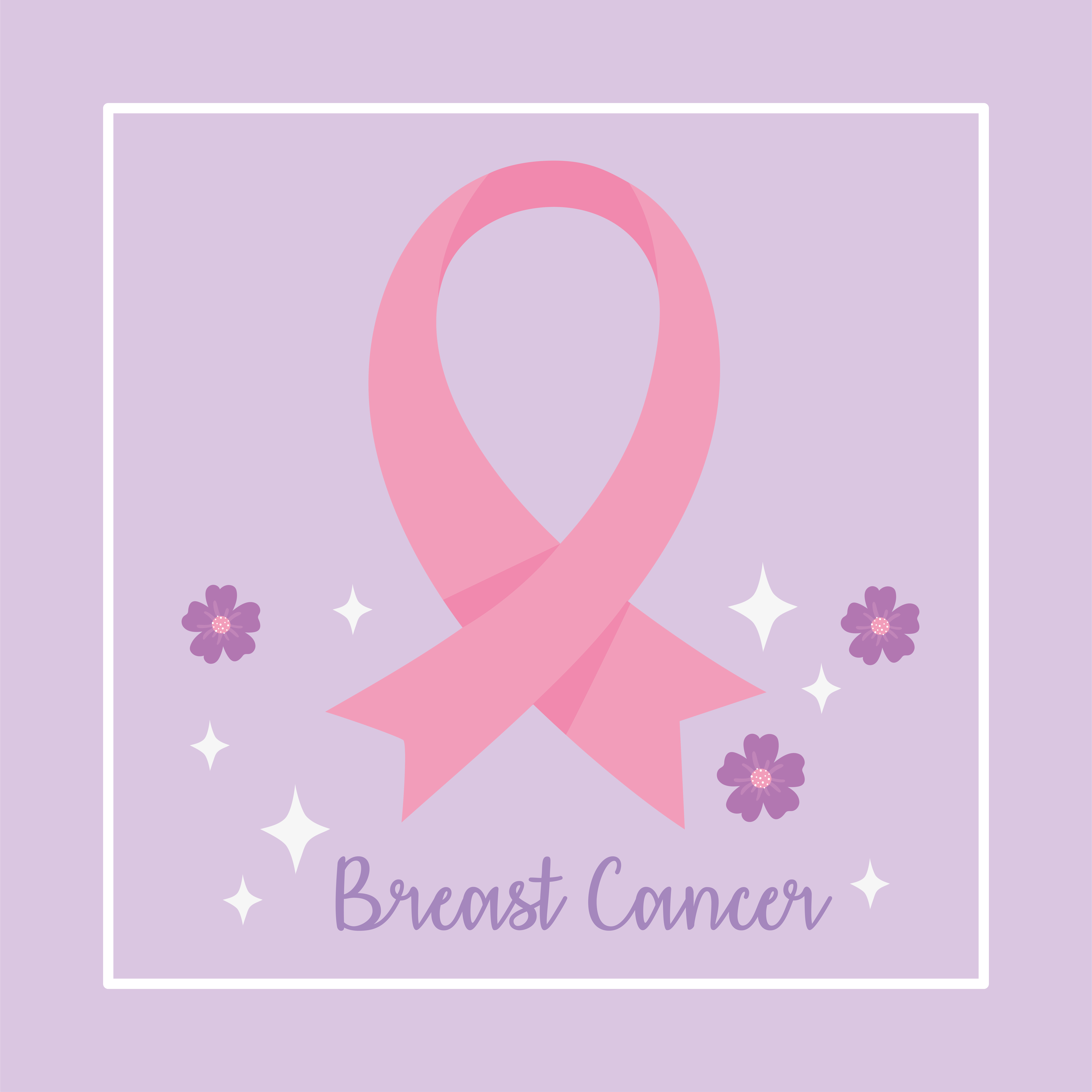 Breast Cancer Awareness Banner With Pink Ribbon And Flowers 2062275 Vector Art At Vecteezy