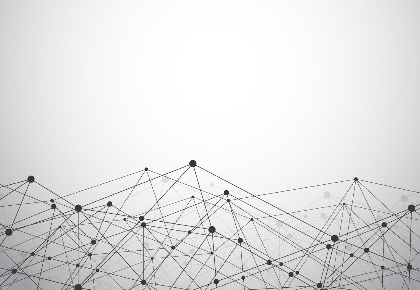 3D Abstract connecting dots and lines. Low Poly Connection science structure background. Vector illustration