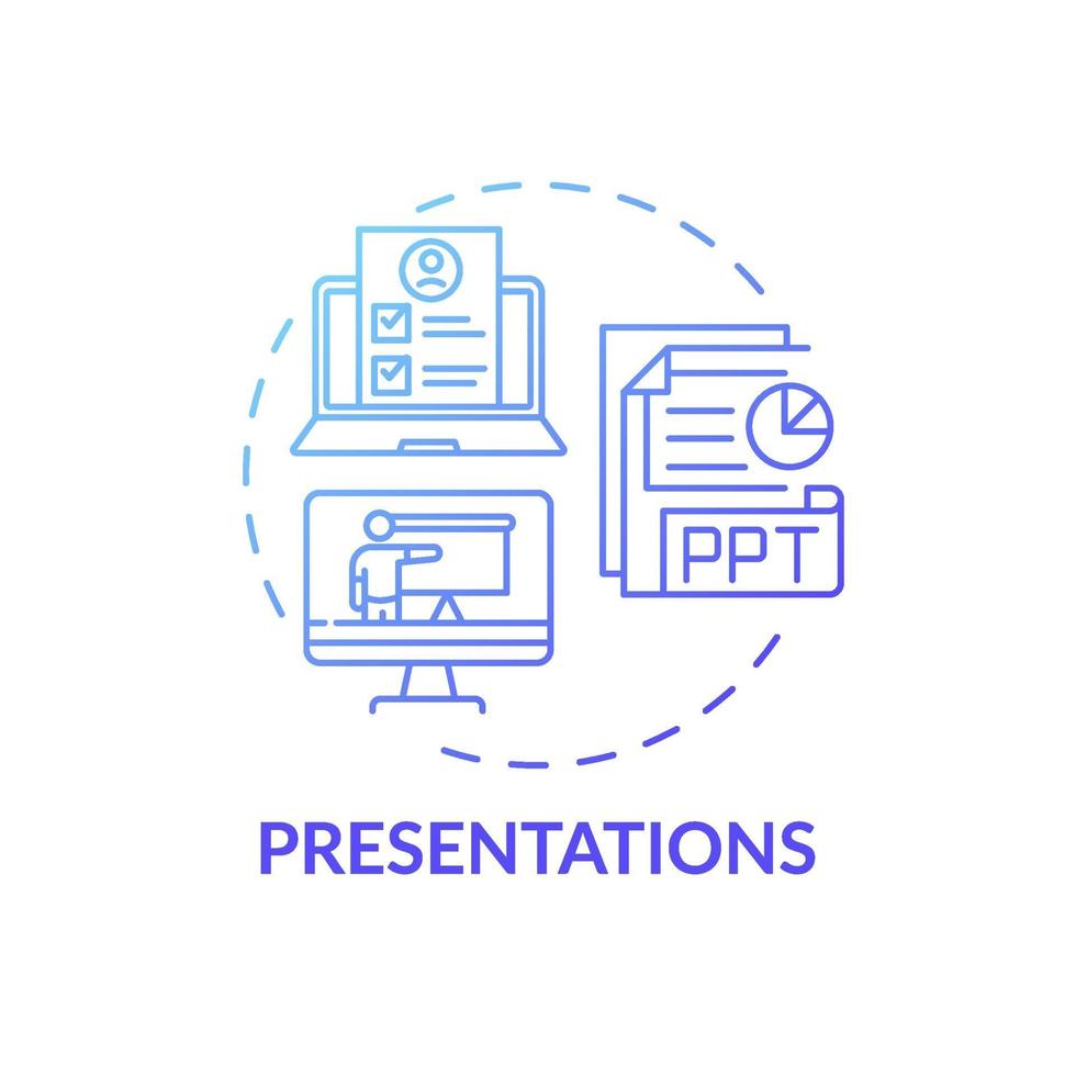 icono de concepto de presentaciones vector