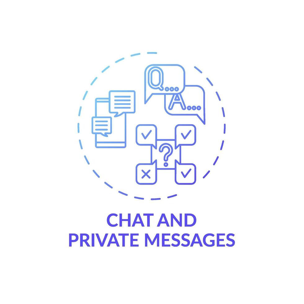 icono de concepto de chat y mensajes privados vector