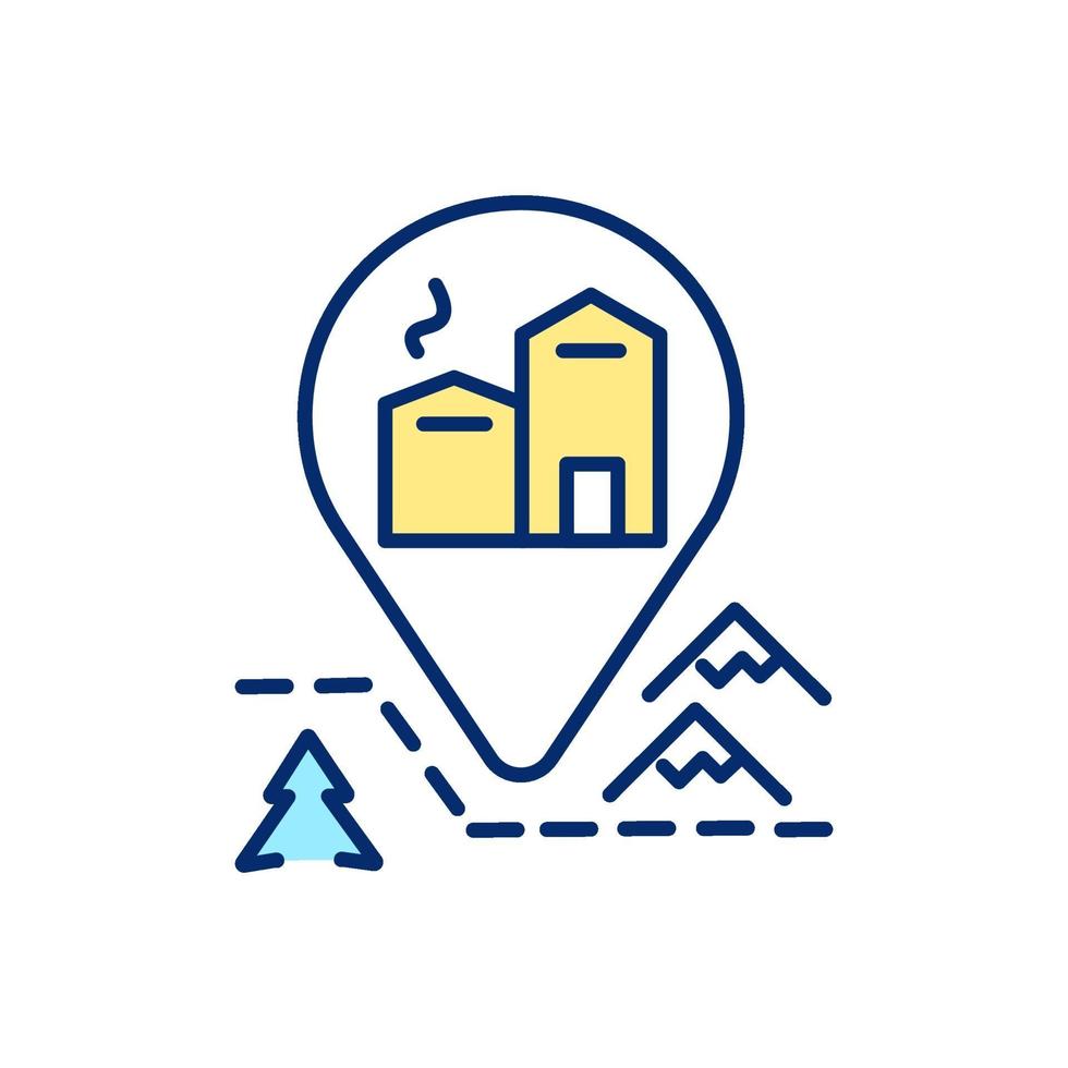 Mountain chalet rental RGB color icon vector