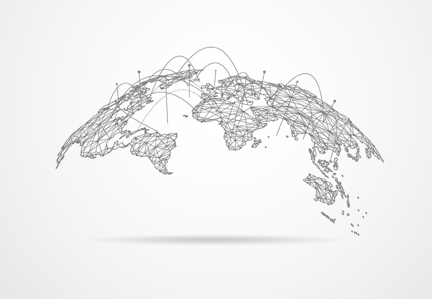 Global network connection. World map point and line composition concept of global business. Vector Illustration