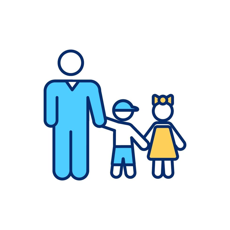 Single father RGB color icon vector