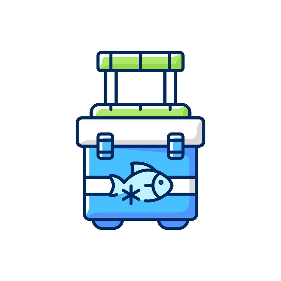 Fishing cooler RGB color icon vector