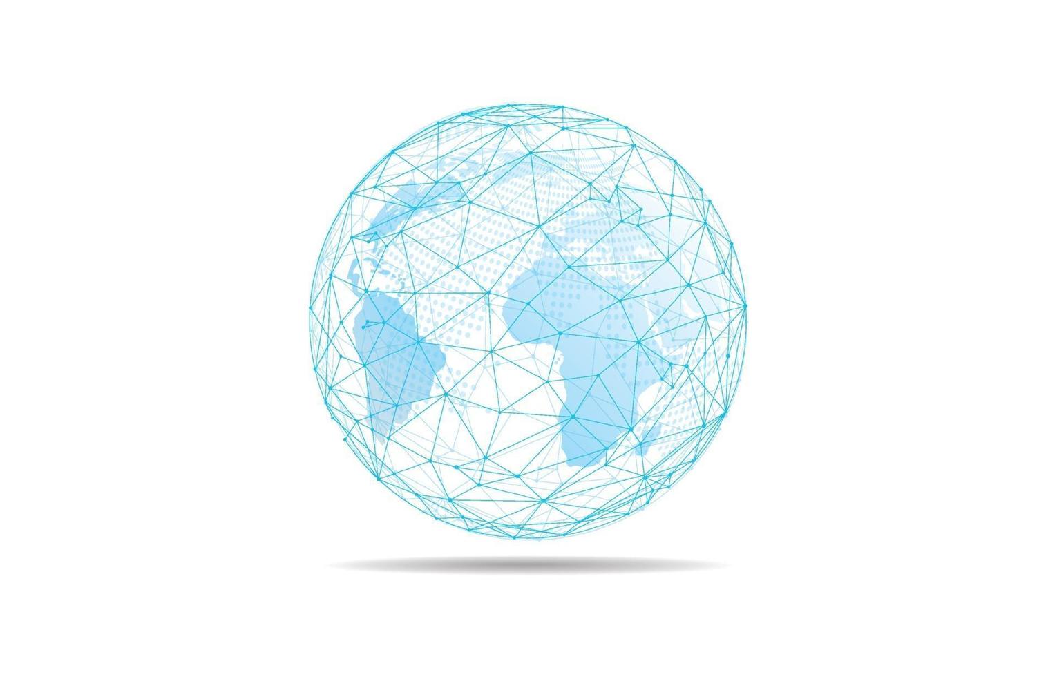 Global network connection. World map point and line composition concept of global business. Vector Illustration