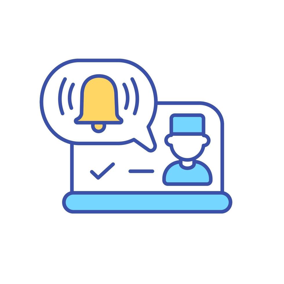 Virtual meeting with doctor RGB color icon vector
