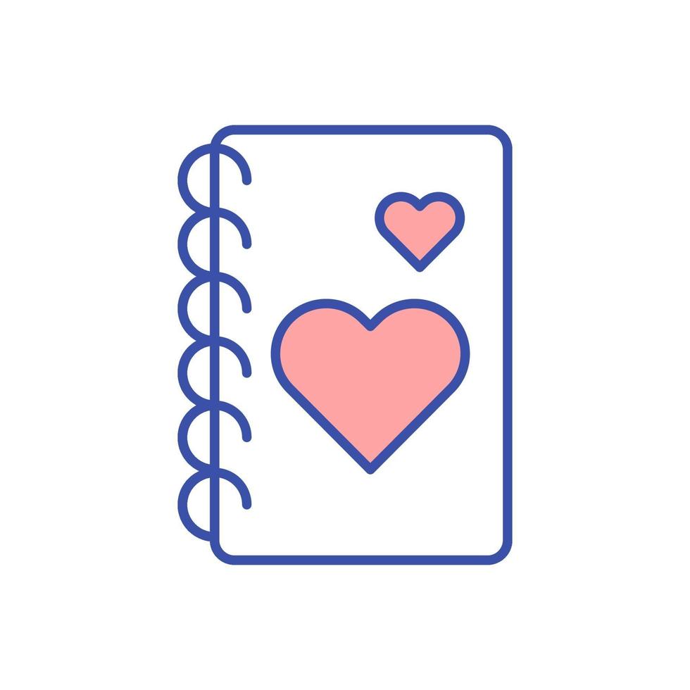 Gratitude journal RGB color icon vector