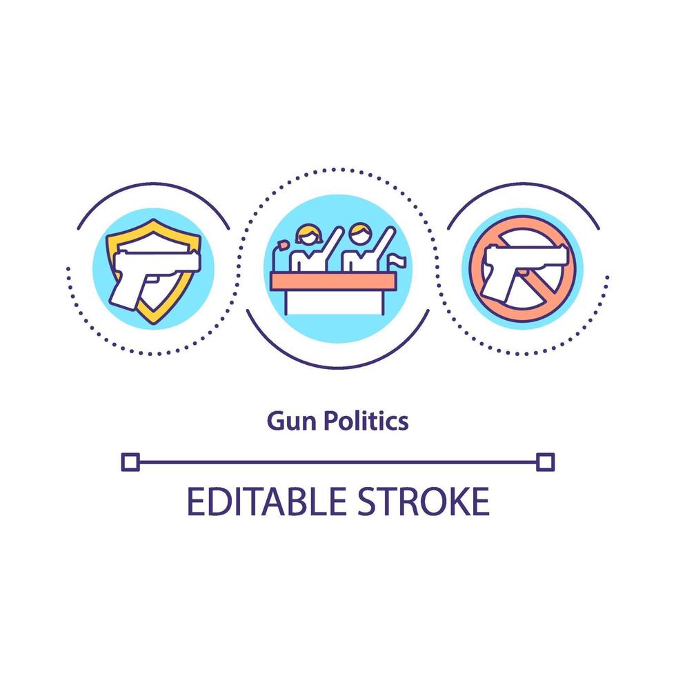 Gun politics concept icon vector