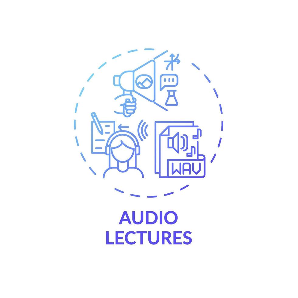 Audio lectures concept icon vector