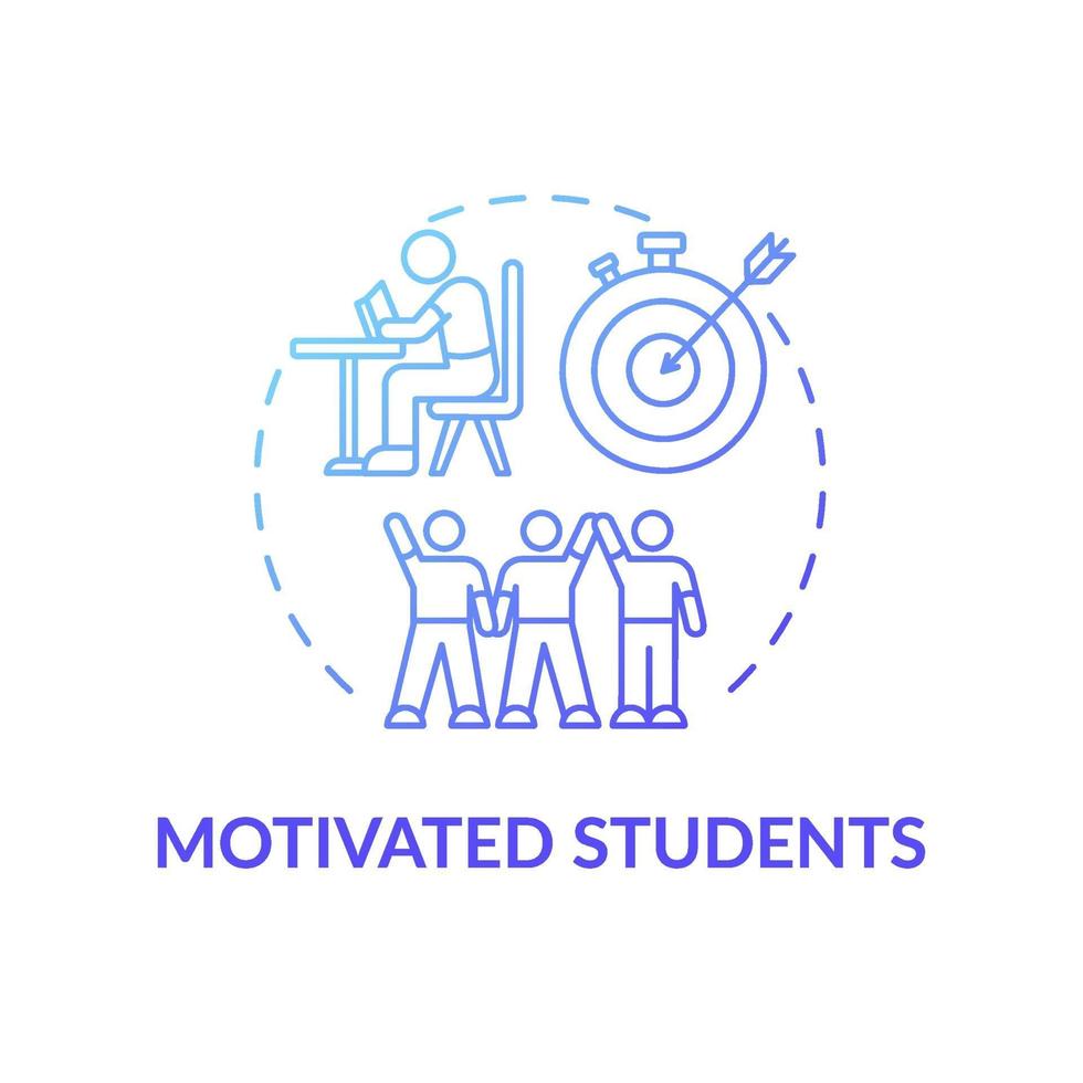 Motivated students concept icon vector