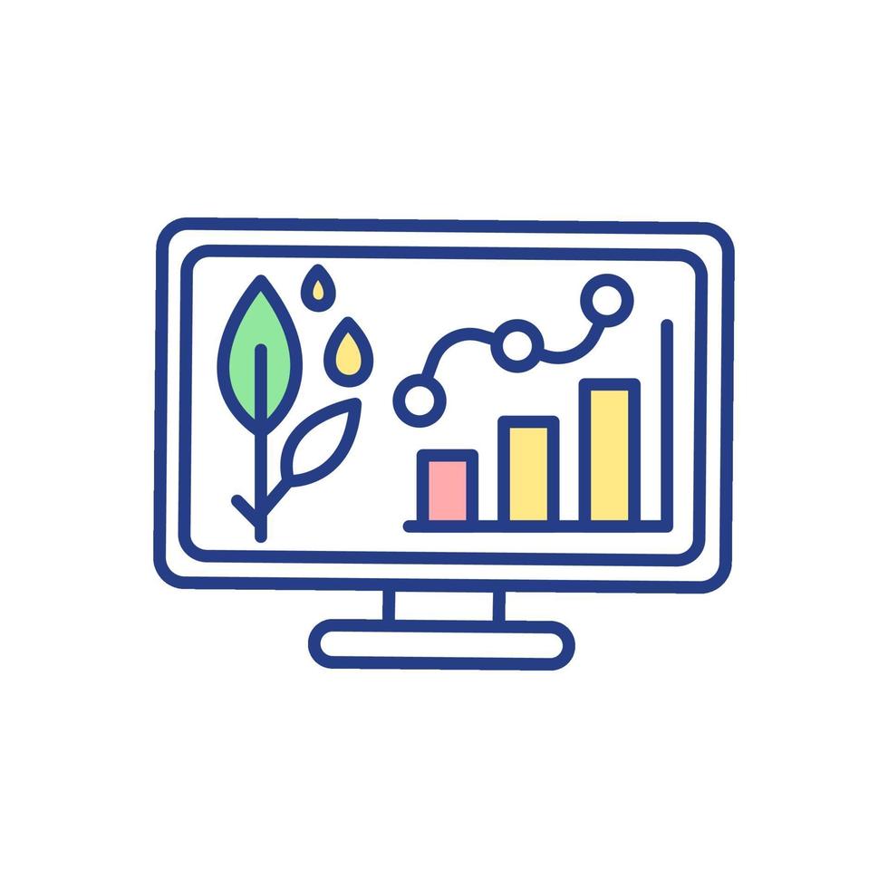 Agricultural statistics RGB color icon vector