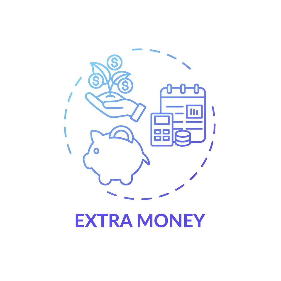 Extra money concept icon vector