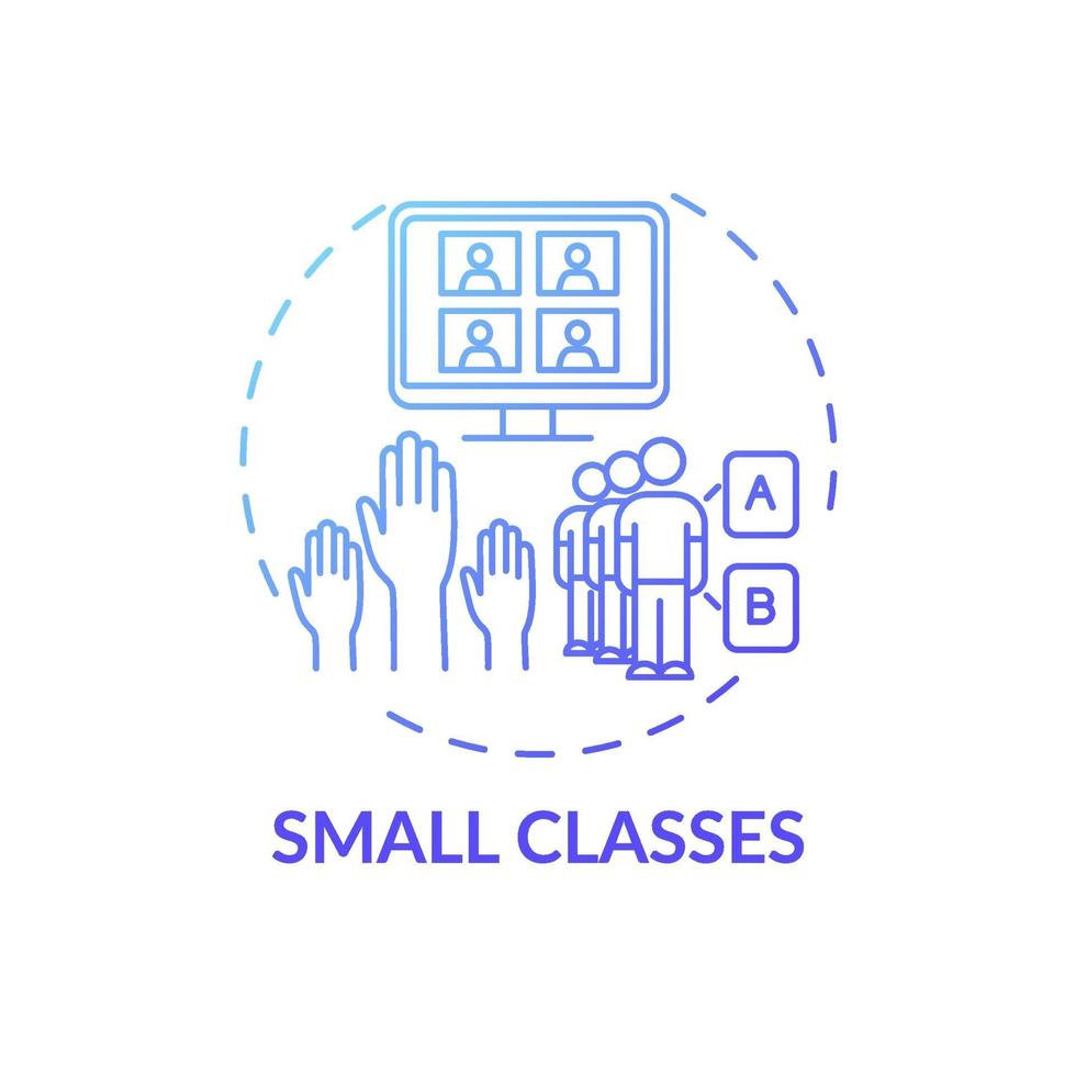 Small classes concept icon vector