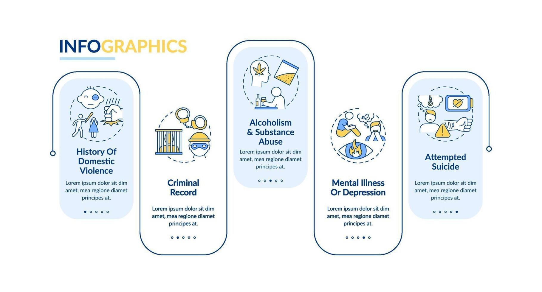 historia de la violencia plantilla de infografía vectorial vector