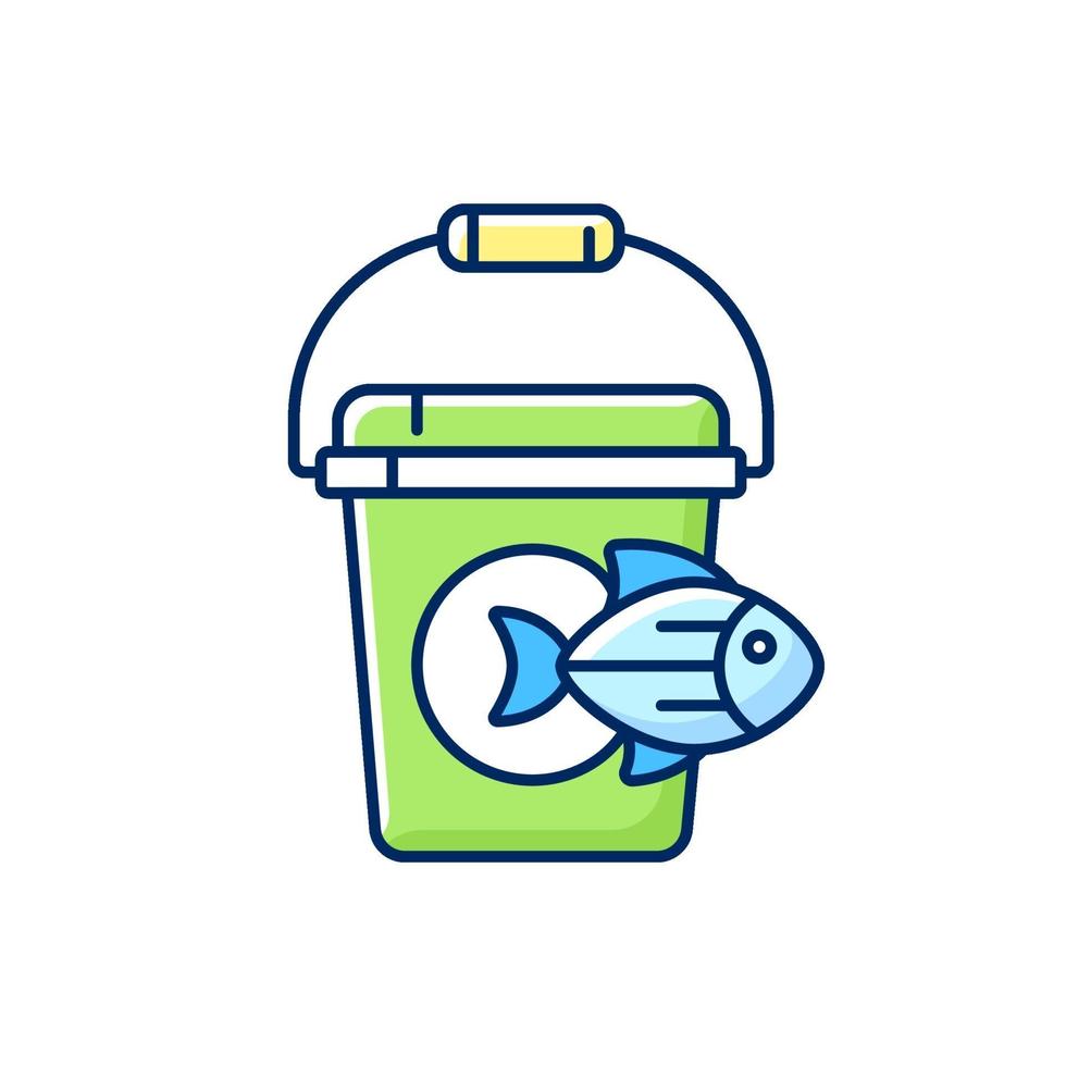Fishing bucket RGB color icon vector