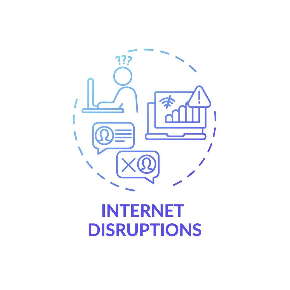 Internet disruptions concept icon vector